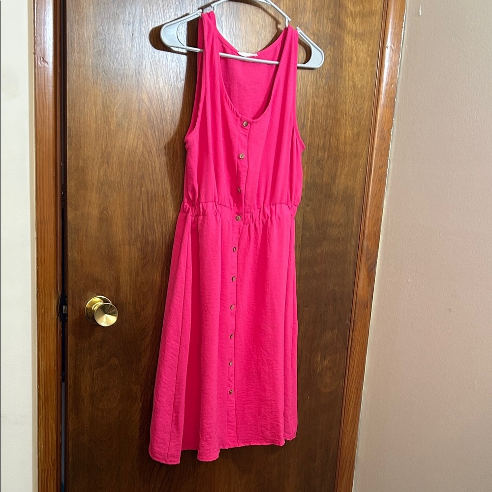 Reborn J Fuchsia Sleeveless Midi Dress